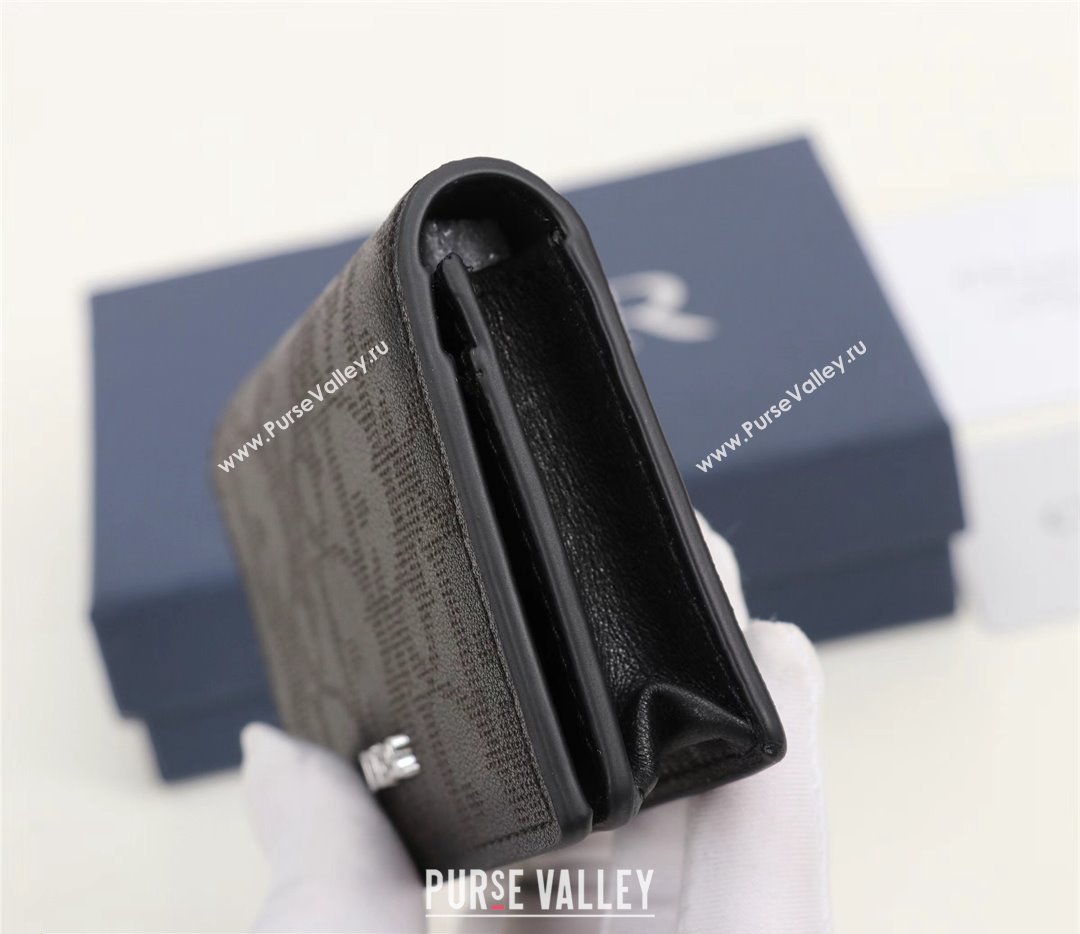 Dior Flap Card Holder in Black Dior Oblique Galaxy Calfskin (ziyin-23101329)