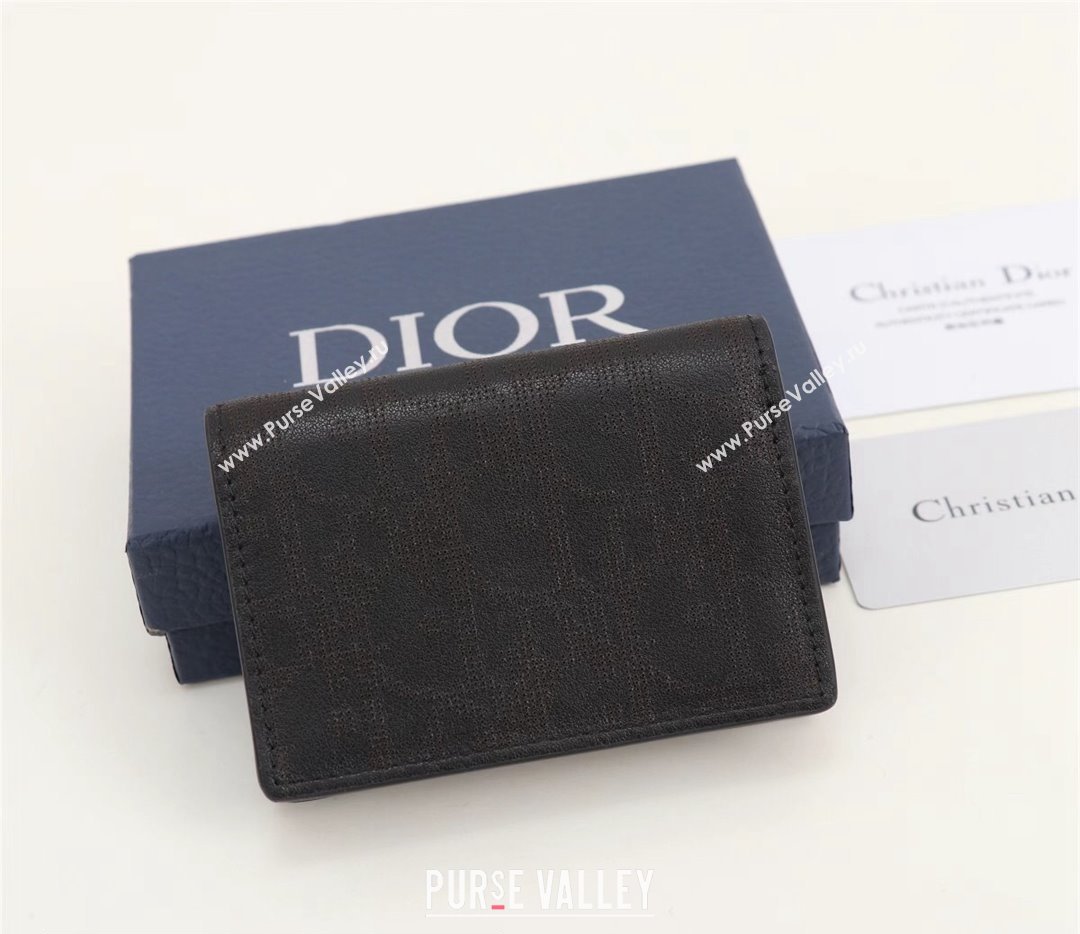 Dior Flap Card Holder in Black Dior Oblique Galaxy Calfskin (ziyin-23101329)