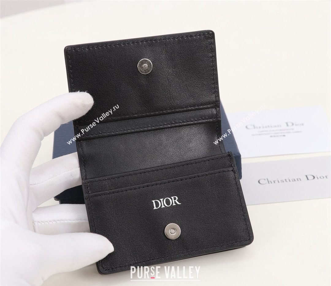 Dior Flap Card Holder in Black Dior Oblique Galaxy Calfskin (ziyin-23101329)