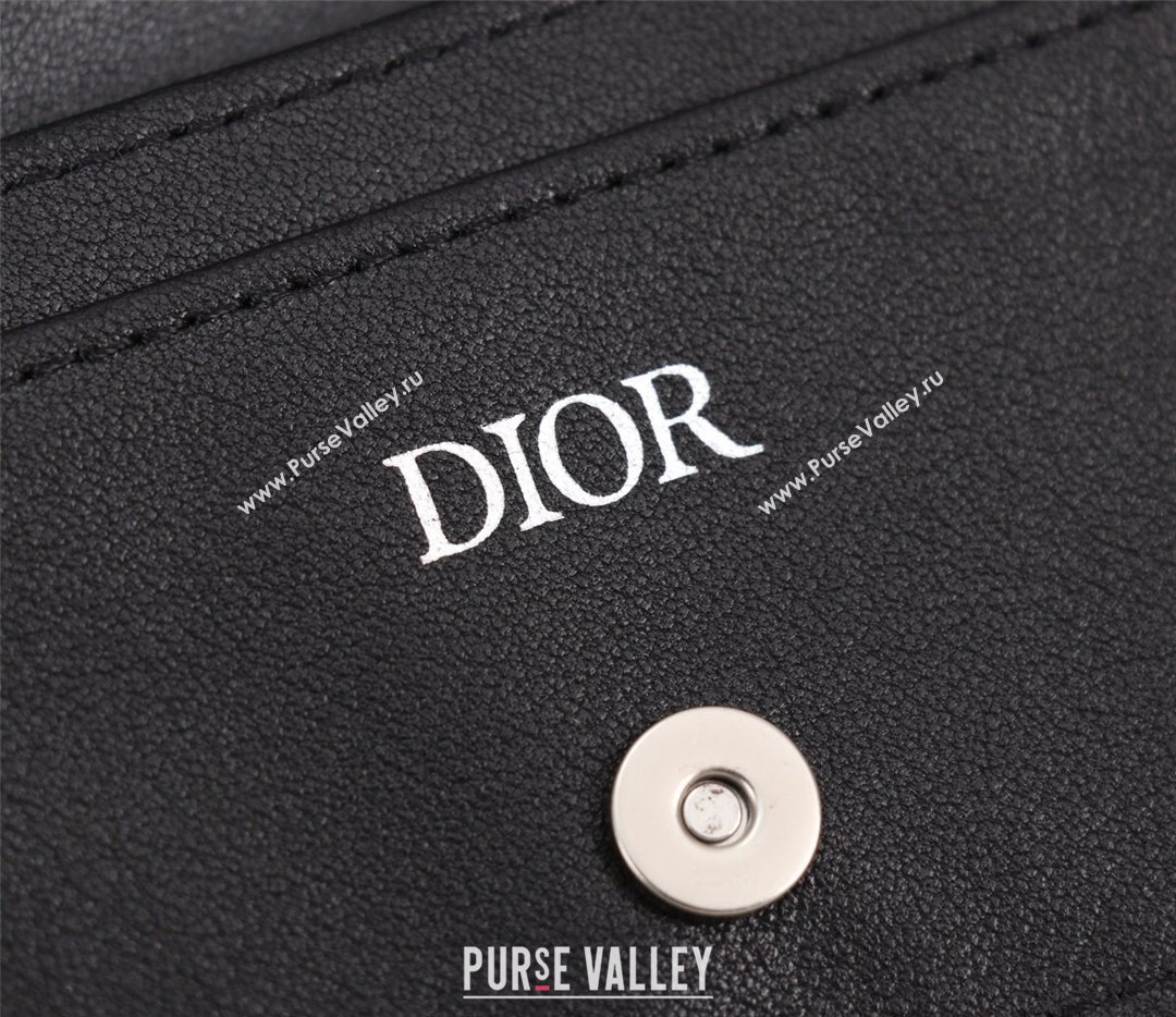 Dior Flap Card Holder in Black Dior Oblique Galaxy Calfskin (ziyin-23101329)