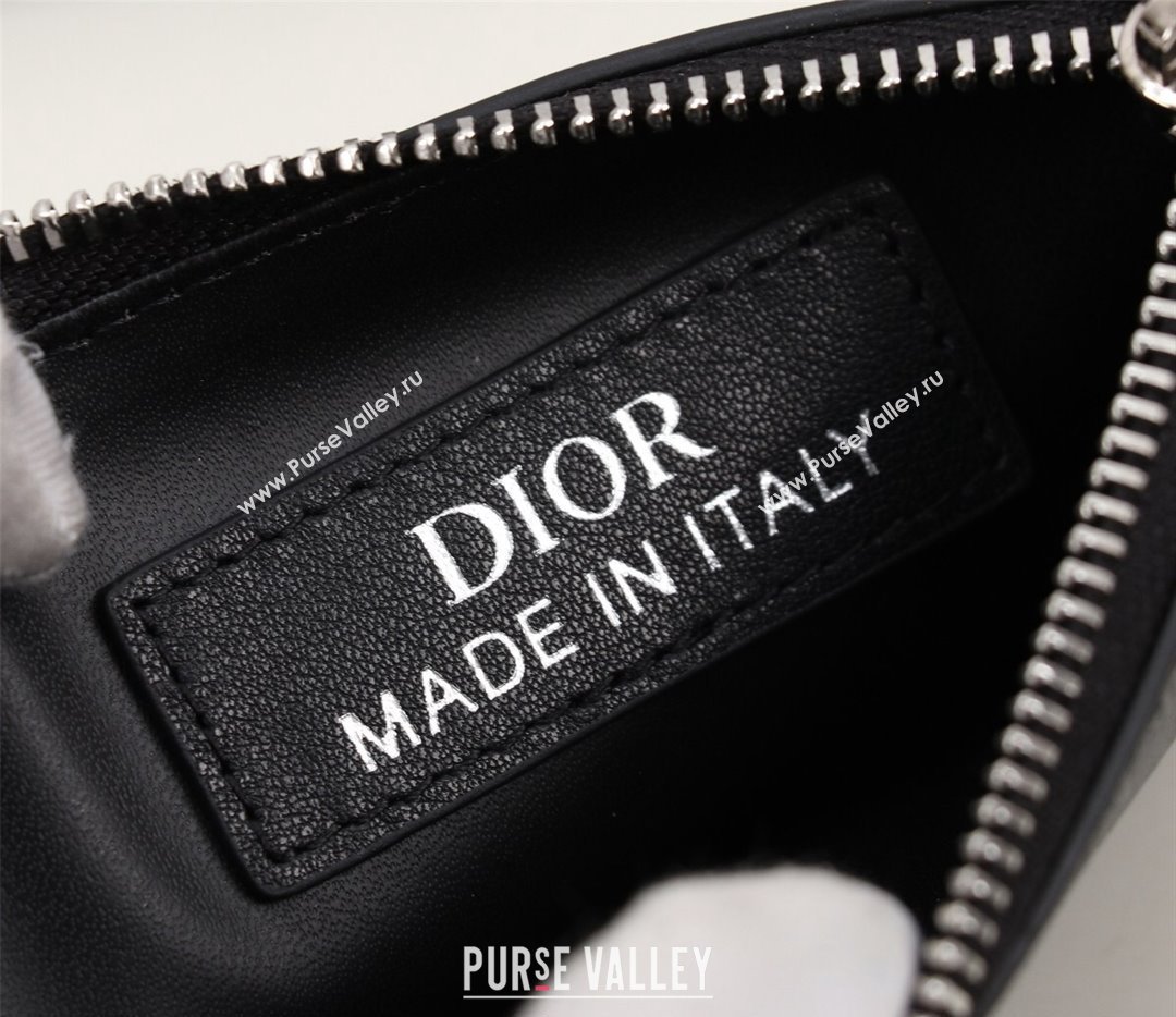 Dior Zipped Card Holder in Black CD Diamond Canvas (ziyin-23101325)