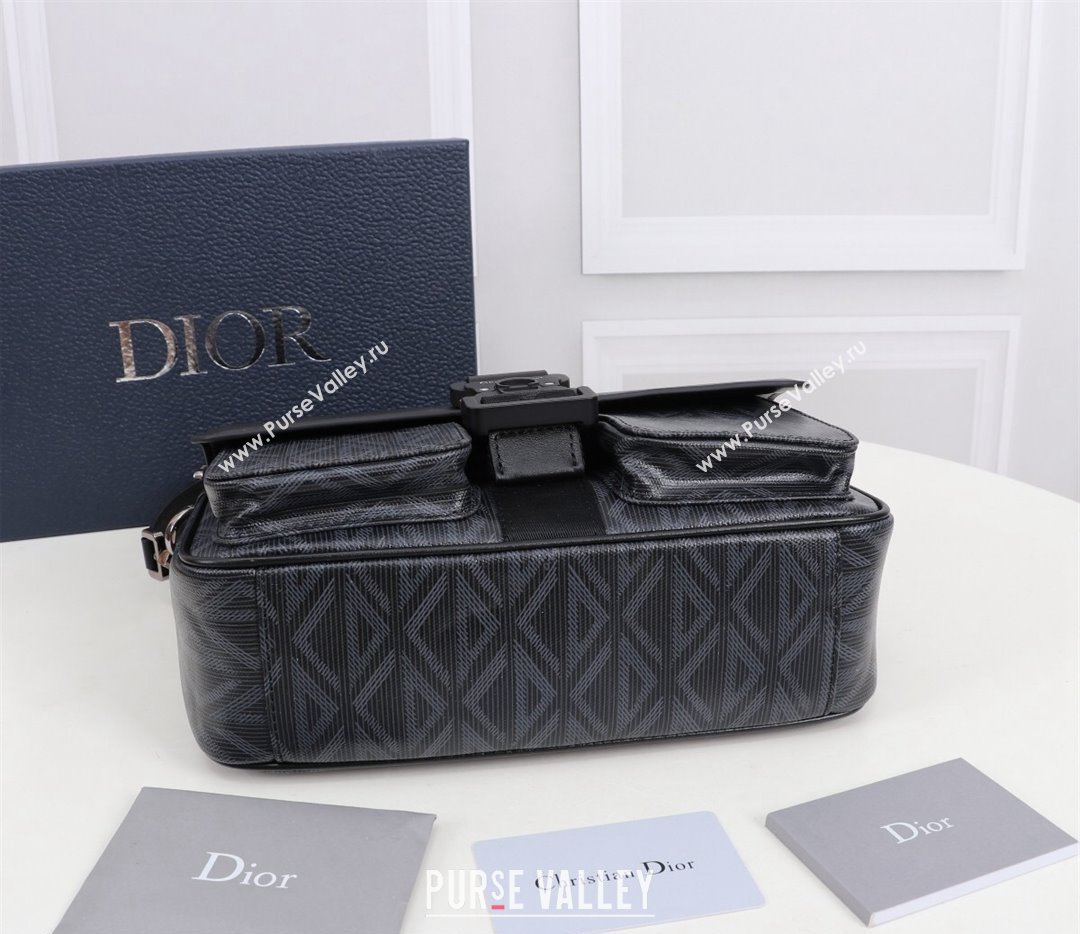 Dior Hit The Road Bag with Strap in Black CD Diamond Canvas (ziyin-23101344)