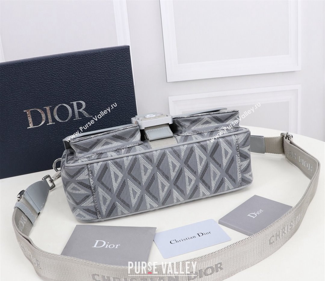 Dior Hit The Road Bag with Strap in Gray CD Diamond Canvas (ziyin-23101345)