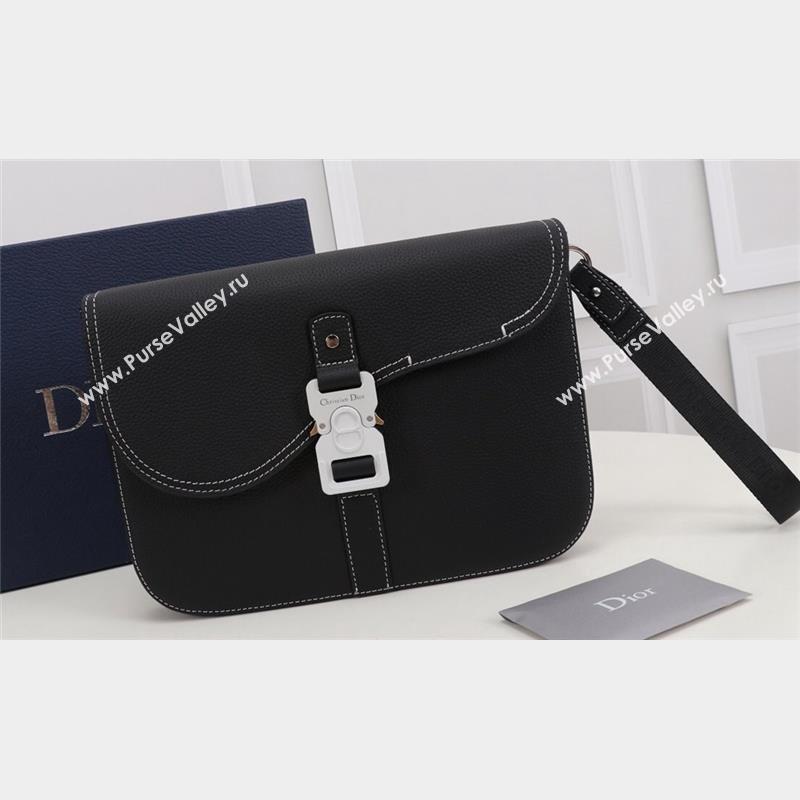 Dior Saddle A5 Pouch Bag in Black Grained Calfskin (ziyin-23101343)
