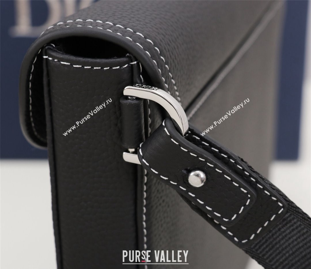 Dior Saddle A5 Pouch Bag in Black Grained Calfskin (ziyin-23101343)
