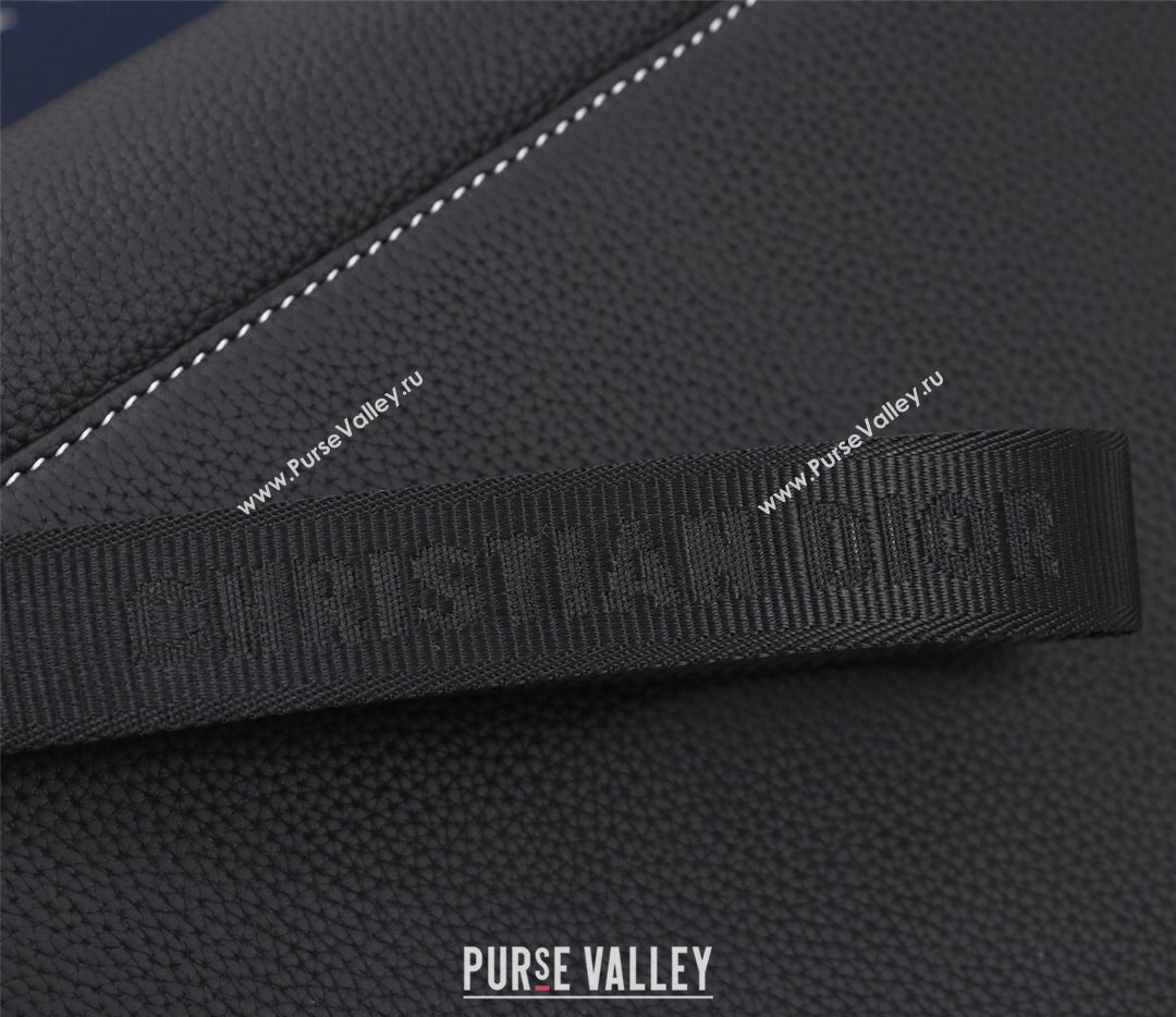 Dior Saddle A5 Pouch Bag in Black Grained Calfskin (ziyin-23101343)