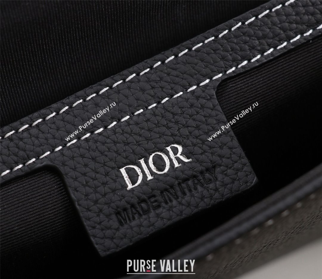 Dior Saddle A5 Pouch Bag in Black Grained Calfskin (ziyin-23101343)