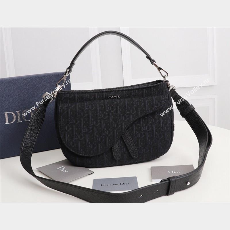 Dior Saddle Soft Mini Bag in Black Dior Oblique Jacquard (ziyin-23101340)