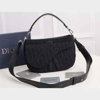 Dior Saddle Soft Mini Bag in Black Dior Oblique Jacquard (ziyin-23101340)