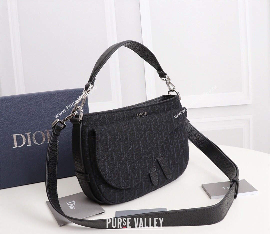Dior Saddle Soft Mini Bag in Black Dior Oblique Jacquard (ziyin-23101340)