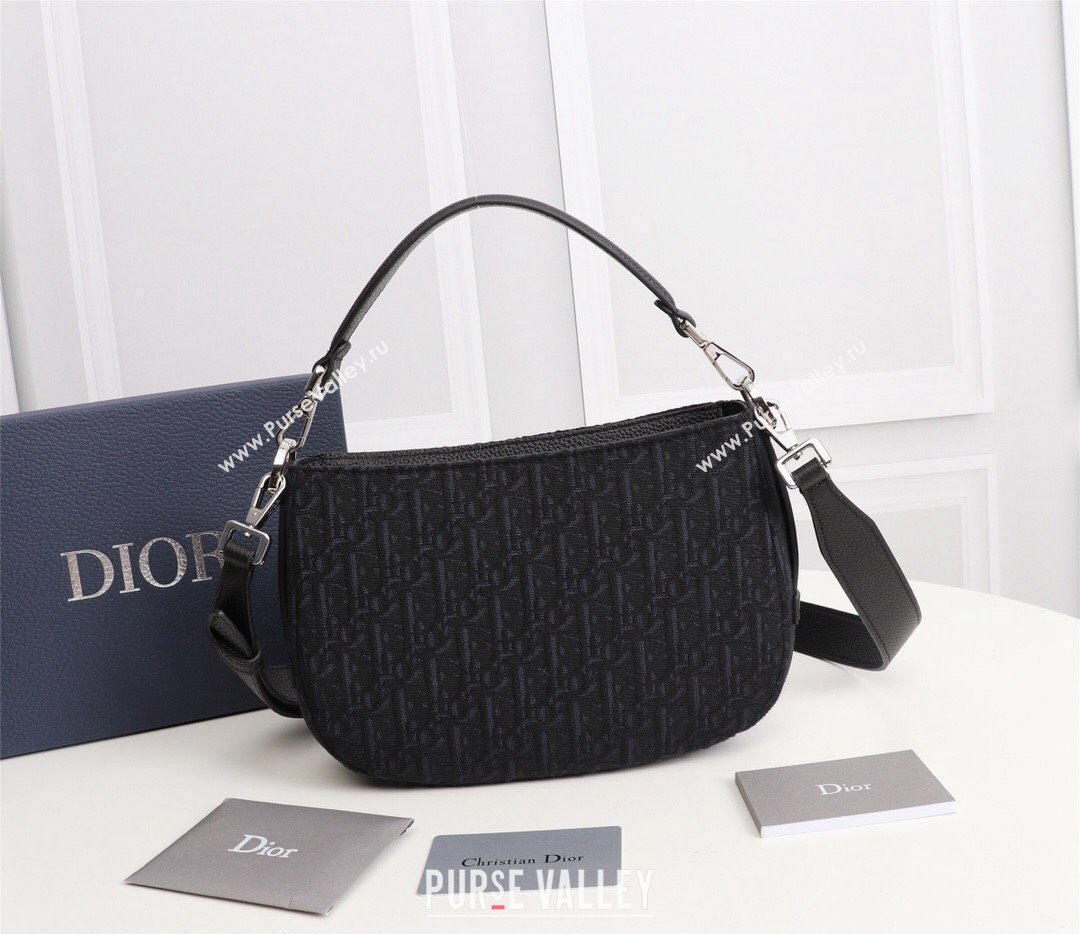 Dior Saddle Soft Mini Bag in Black Dior Oblique Jacquard (ziyin-23101340)