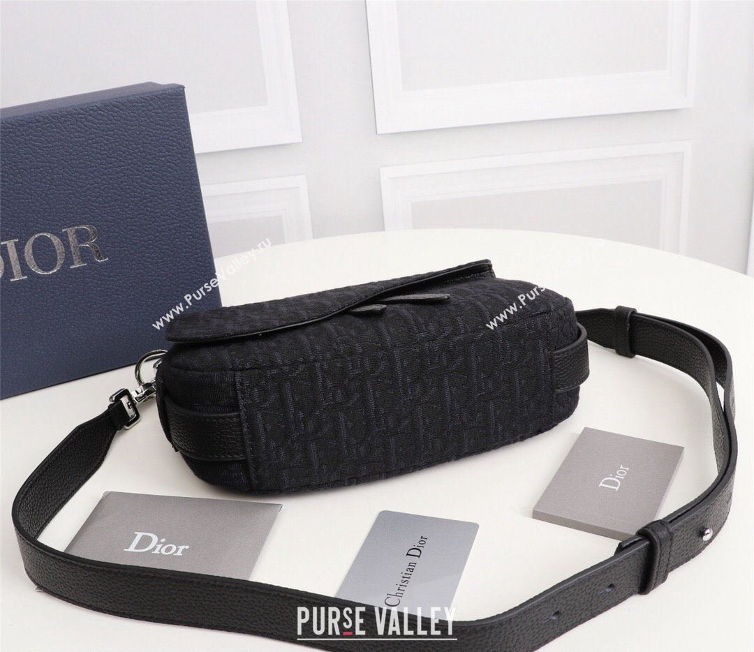 Dior Saddle Soft Mini Bag in Black Dior Oblique Jacquard (ziyin-23101340)