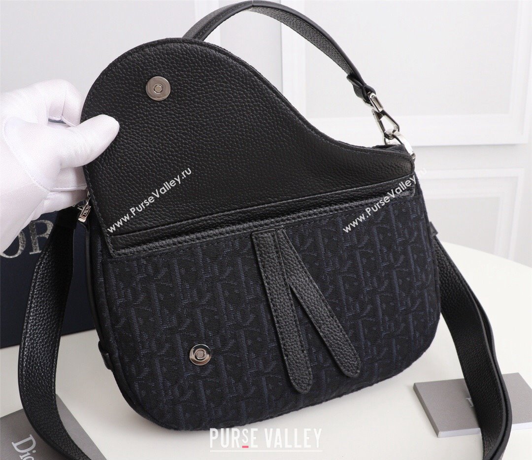 Dior Saddle Soft Mini Bag in Black Dior Oblique Jacquard (ziyin-23101340)
