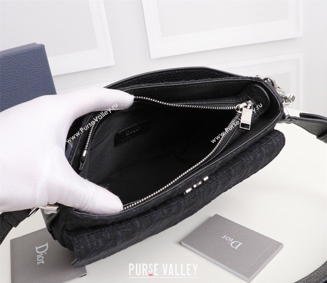 Dior Saddle Soft Mini Bag in Black Dior Oblique Jacquard (ziyin-23101340)