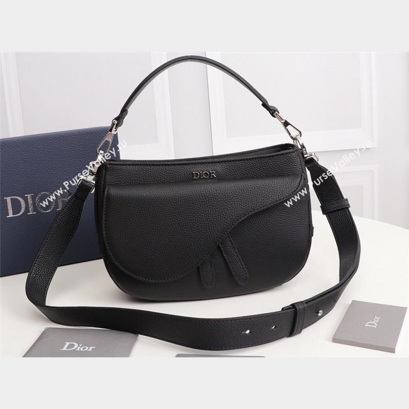 Dior Saddle Soft Mini Bag in Black Grained Calfskin (ziyin-23101341)