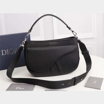 Dior Saddle Soft Mini Bag in Black Grained Calfskin (ziyin-23101341)