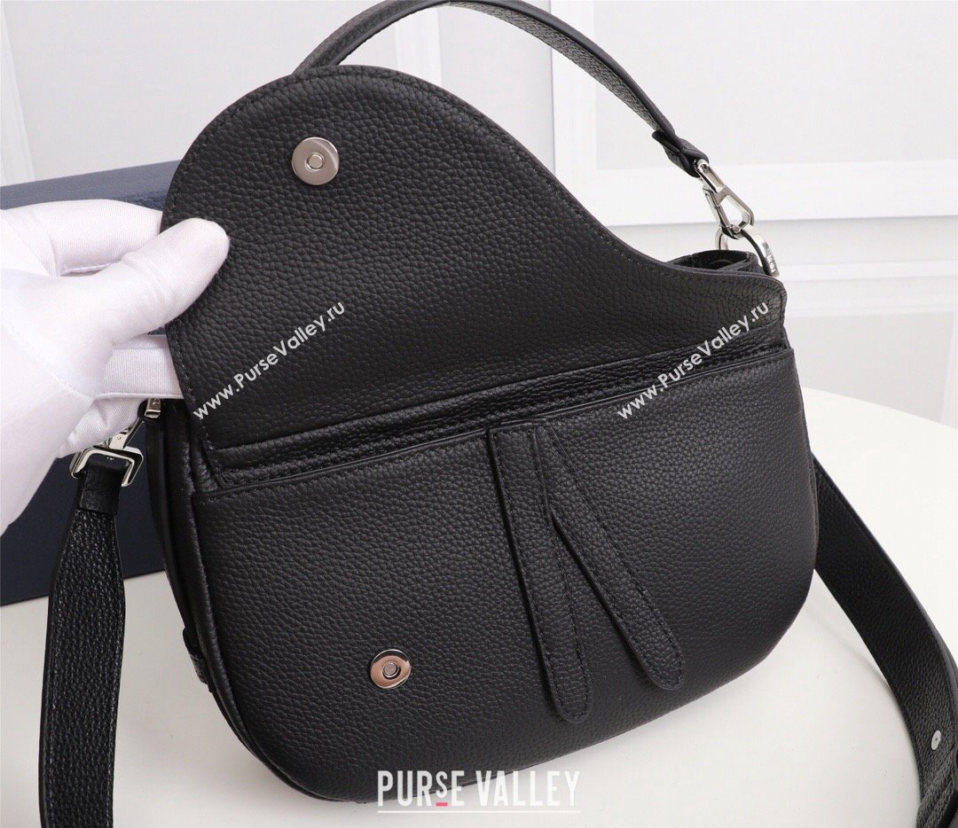 Dior Saddle Soft Mini Bag in Black Grained Calfskin (ziyin-23101341)
