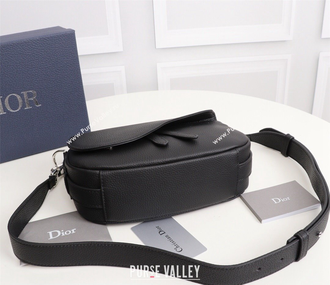 Dior Saddle Soft Mini Bag in Black Grained Calfskin (ziyin-23101341)
