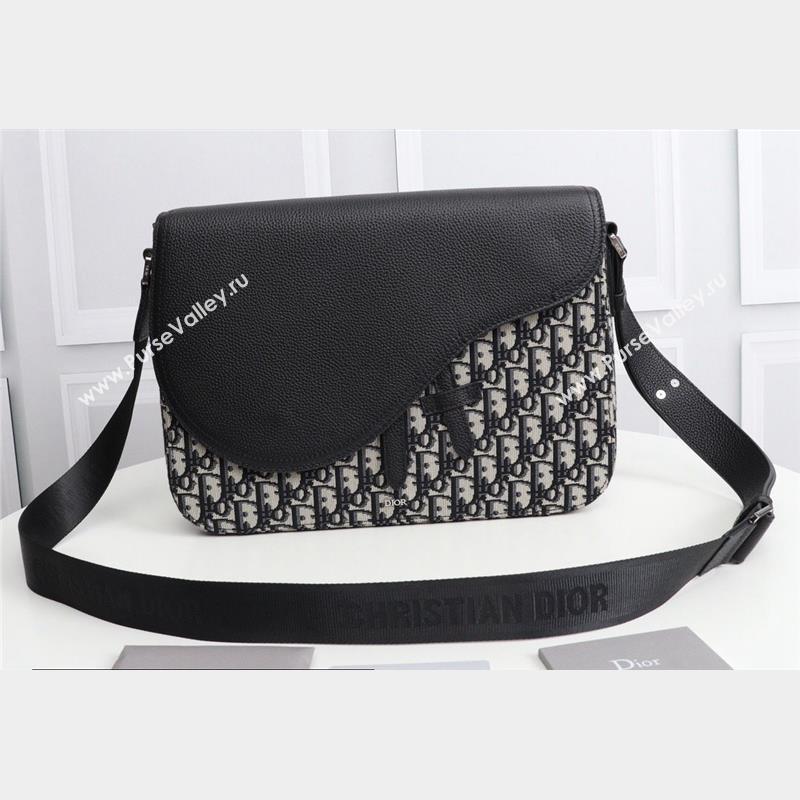 Dior Mini Saddle Messenger Bag in Beige and Black Dior Oblique Jacquard (ziyin-23101336)