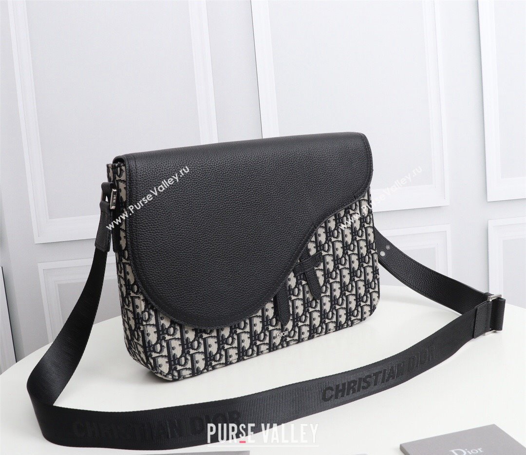 Dior Mini Saddle Messenger Bag in Beige and Black Dior Oblique Jacquard (ziyin-23101336)