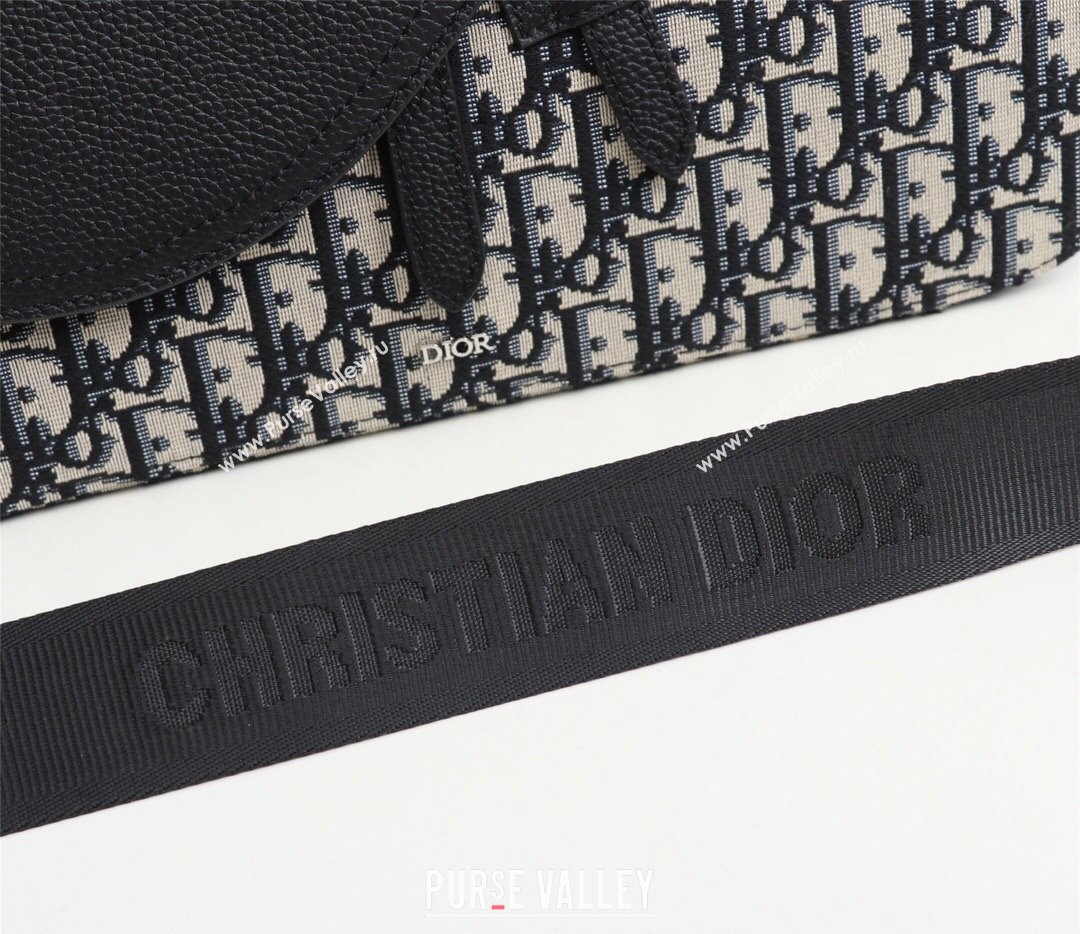 Dior Mini Saddle Messenger Bag in Beige and Black Dior Oblique Jacquard (ziyin-23101336)