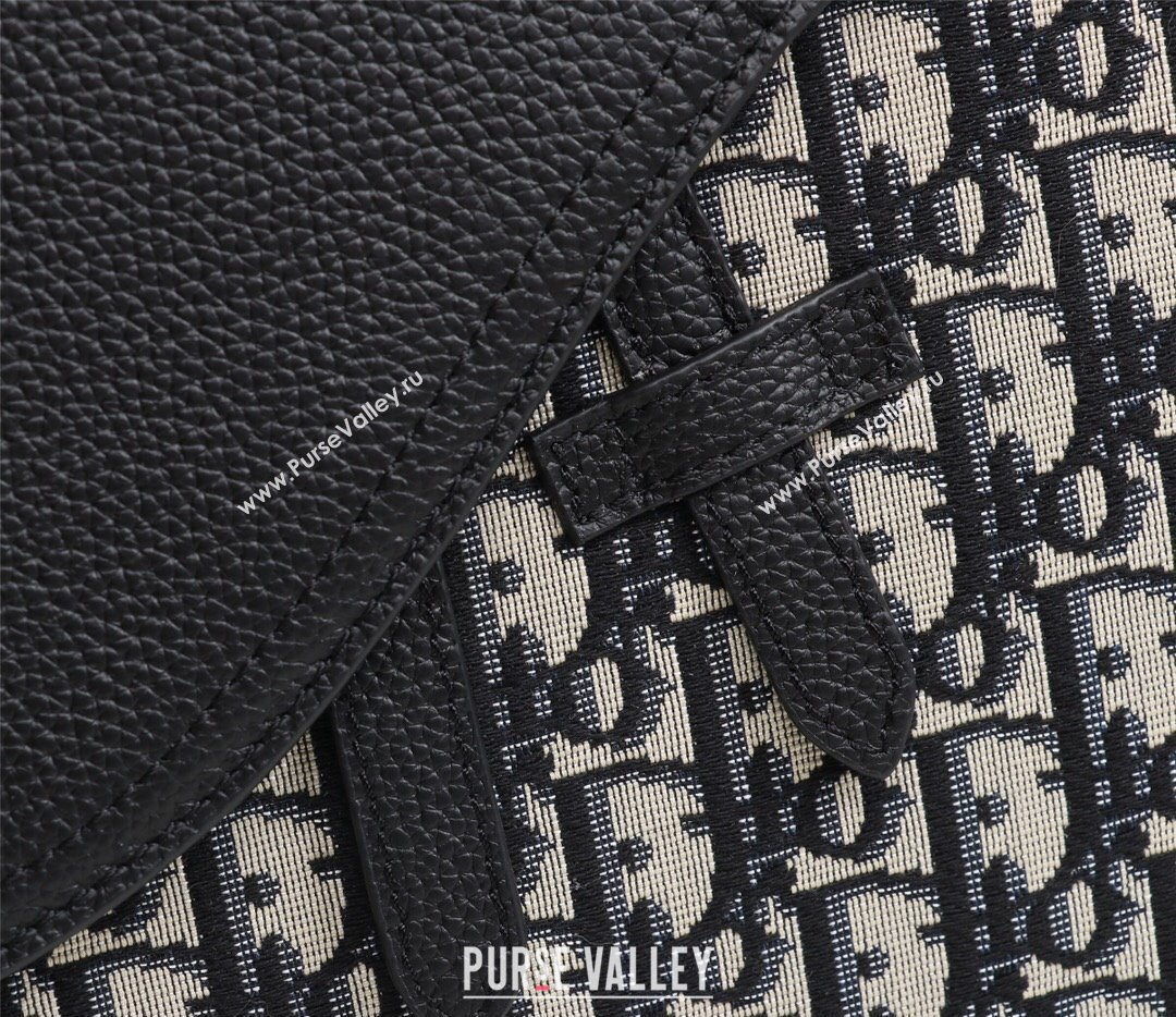 Dior Mini Saddle Messenger Bag in Beige and Black Dior Oblique Jacquard (ziyin-23101336)