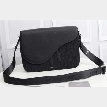 Dior Mini Saddle Messenger Bag in Black Dior Oblique Jacquard (ziyin-23101337)