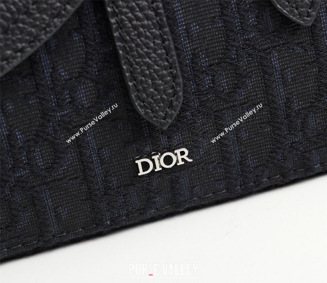 Dior Mini Saddle Messenger Bag in Black Dior Oblique Jacquard (ziyin-23101337)
