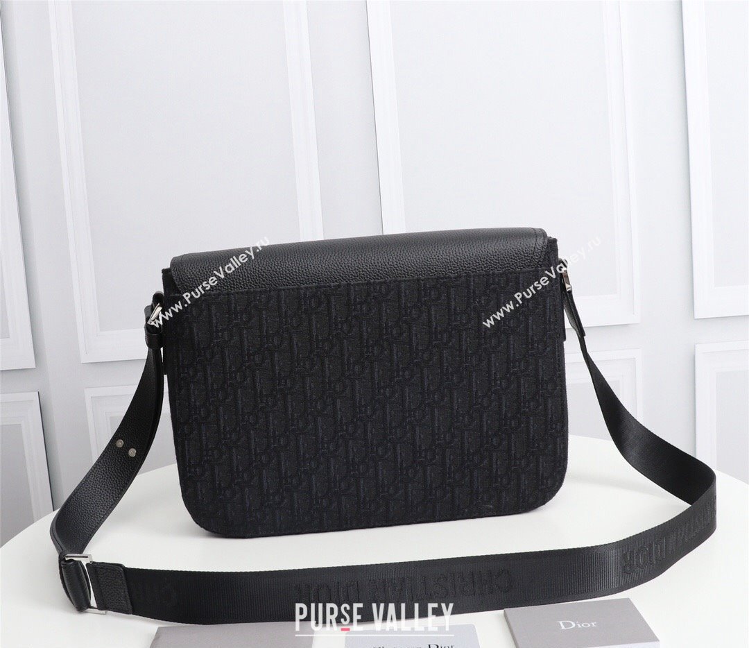 Dior Mini Saddle Messenger Bag in Black Dior Oblique Jacquard (ziyin-23101337)