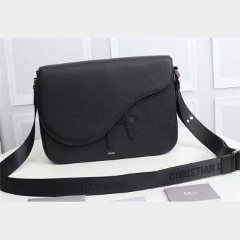 Dior Mini Saddle Messenger Bag in Black Grained Calfskin (ziyin-23101338)