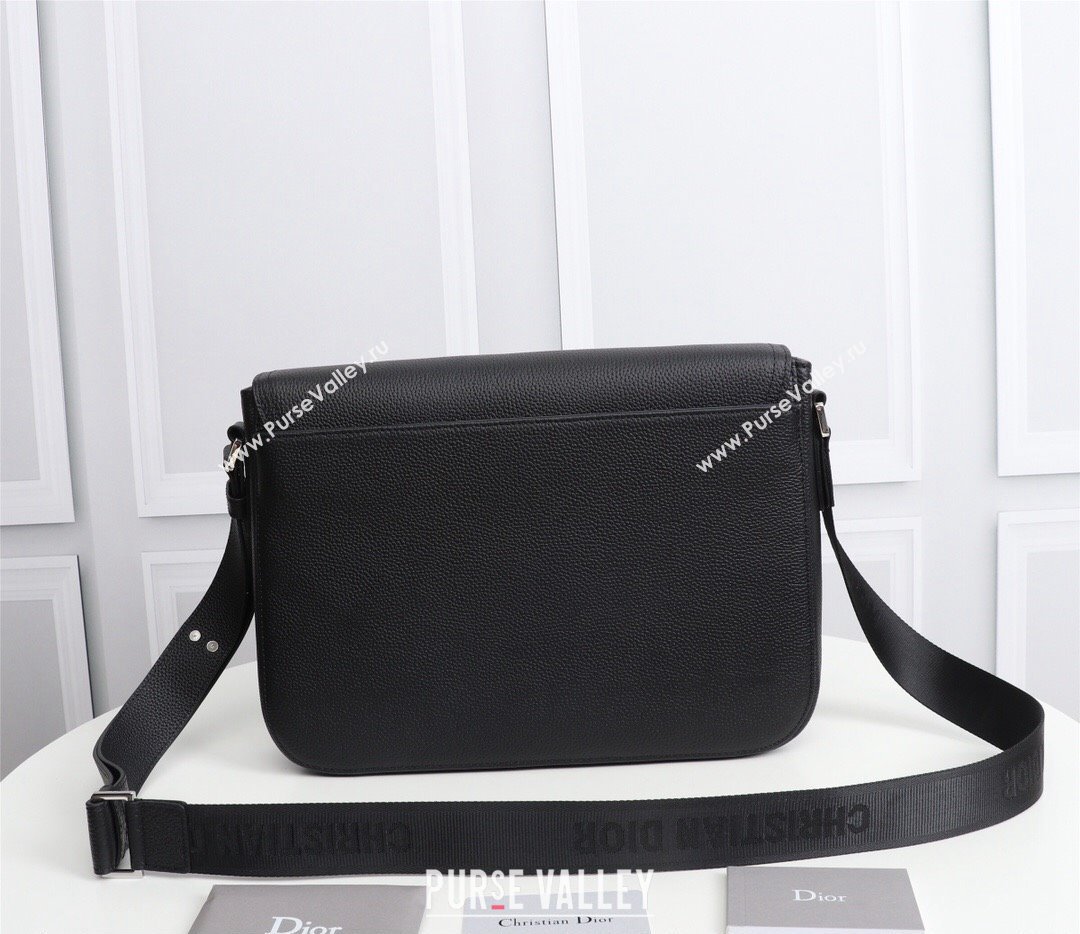 Dior Mini Saddle Messenger Bag in Black Grained Calfskin (ziyin-23101338)