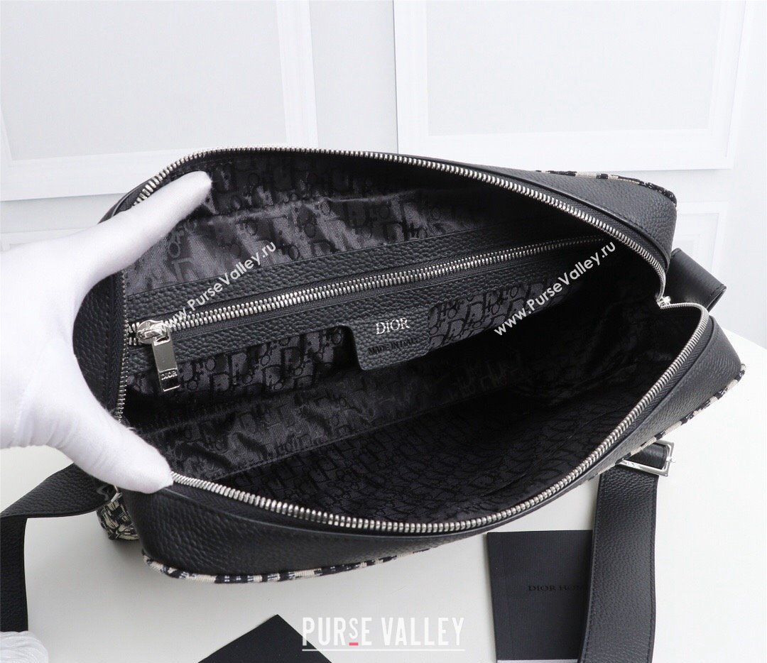 Dior Messenger Bag in Beige and Black Dior Oblique Jacquard (ziyin-23101334)