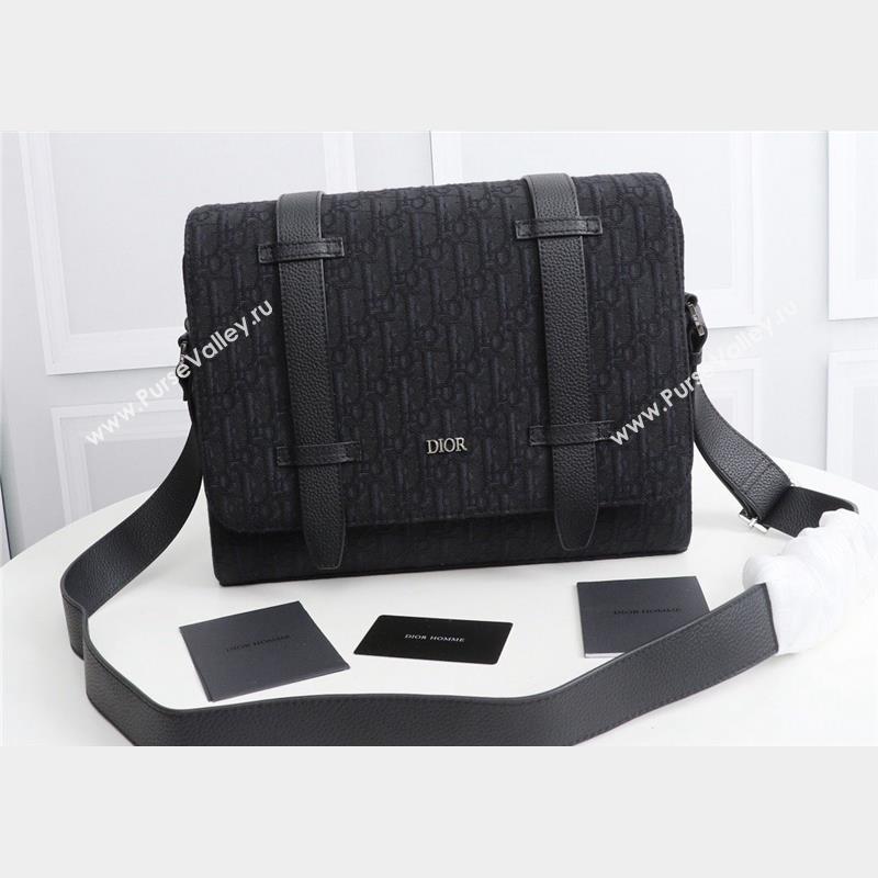 Dior Messenger Bag in Black Dior Oblique Jacquard (ziyin-23101333)