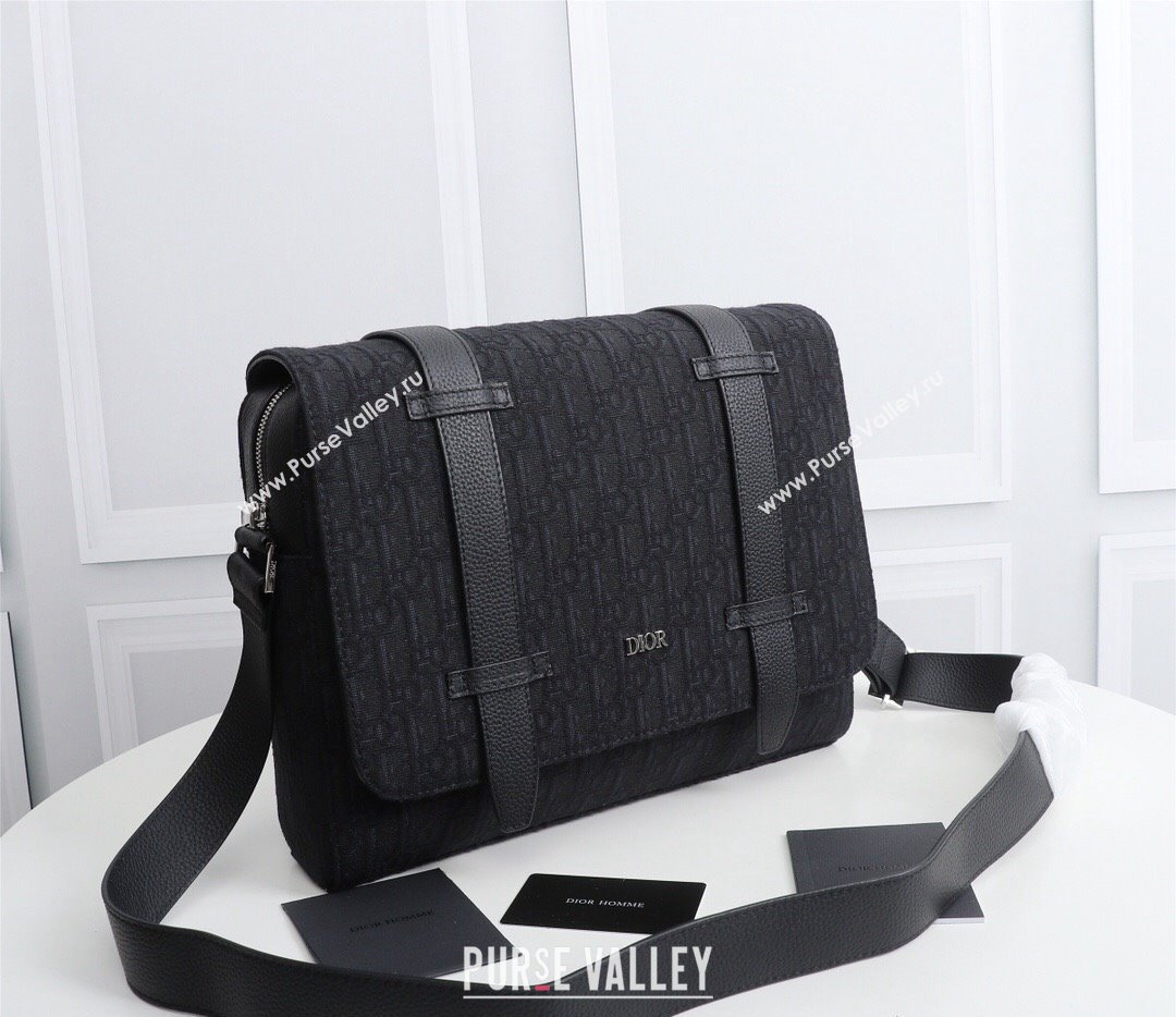 Dior Messenger Bag in Black Dior Oblique Jacquard (ziyin-23101333)