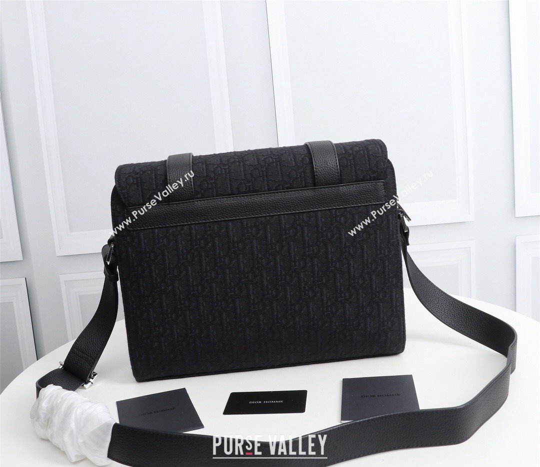 Dior Messenger Bag in Black Dior Oblique Jacquard (ziyin-23101333)