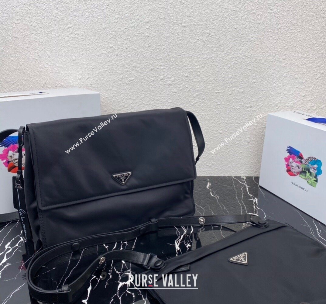 Prada Re-nylon Large Padded Shoulder Bag 1BC208 Black 2023 (ziyin-23101636)