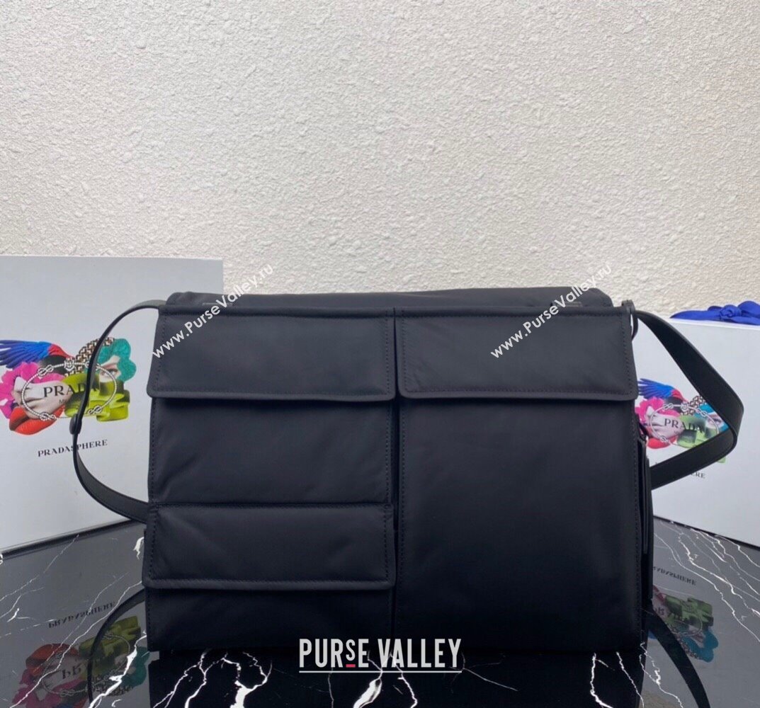 Prada Re-nylon Large Padded Shoulder Bag 1BC208 Black 2023 (ziyin-23101636)