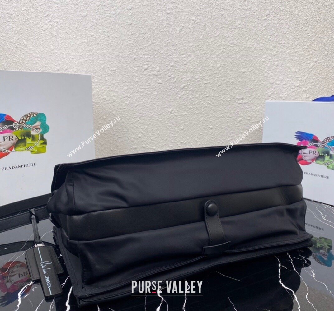 Prada Re-nylon Large Padded Shoulder Bag 1BC208 Black 2023 (ziyin-23101636)