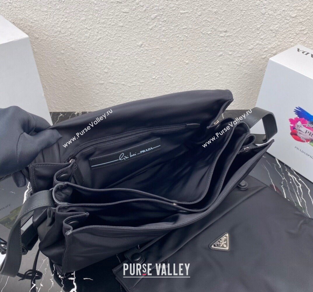 Prada Re-nylon Large Padded Shoulder Bag 1BC208 Black 2023 (ziyin-23101636)
