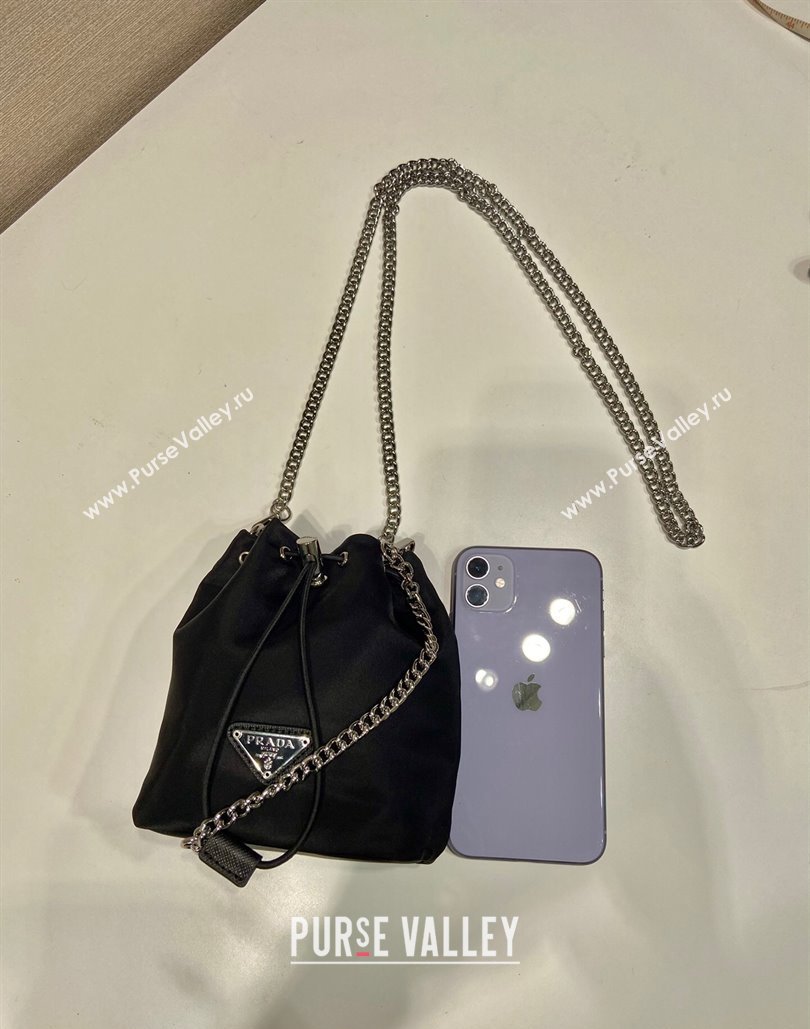 Prada Nylon Mini Bucket Bag 1BH612 Black 2023 (ziyin-23101628)