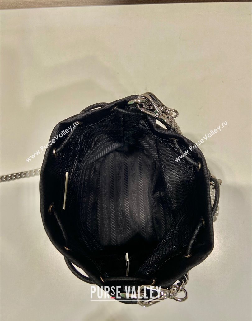 Prada Nylon Mini Bucket Bag 1BH612 Black 2023 (ziyin-23101628)