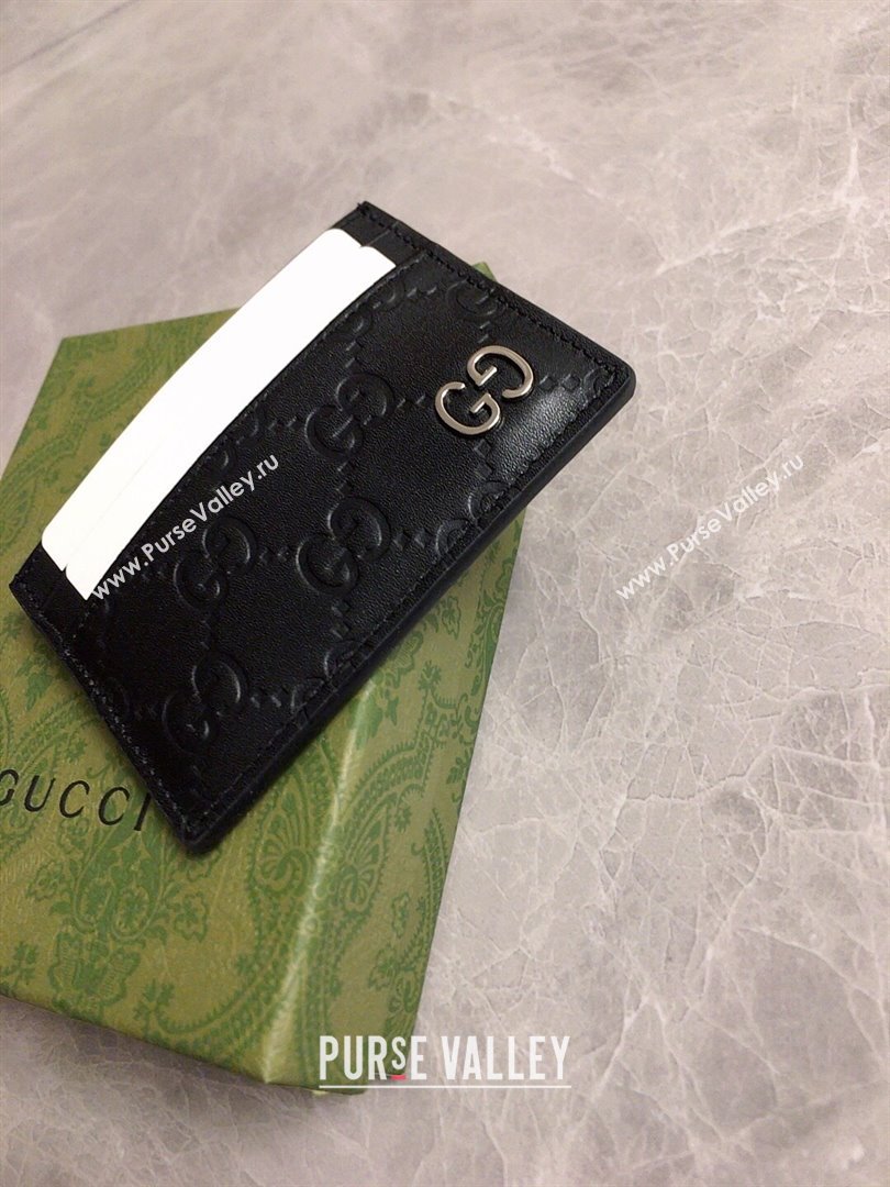 Gucci Signature Card Case 473927 GG Black (dlh-23101742)