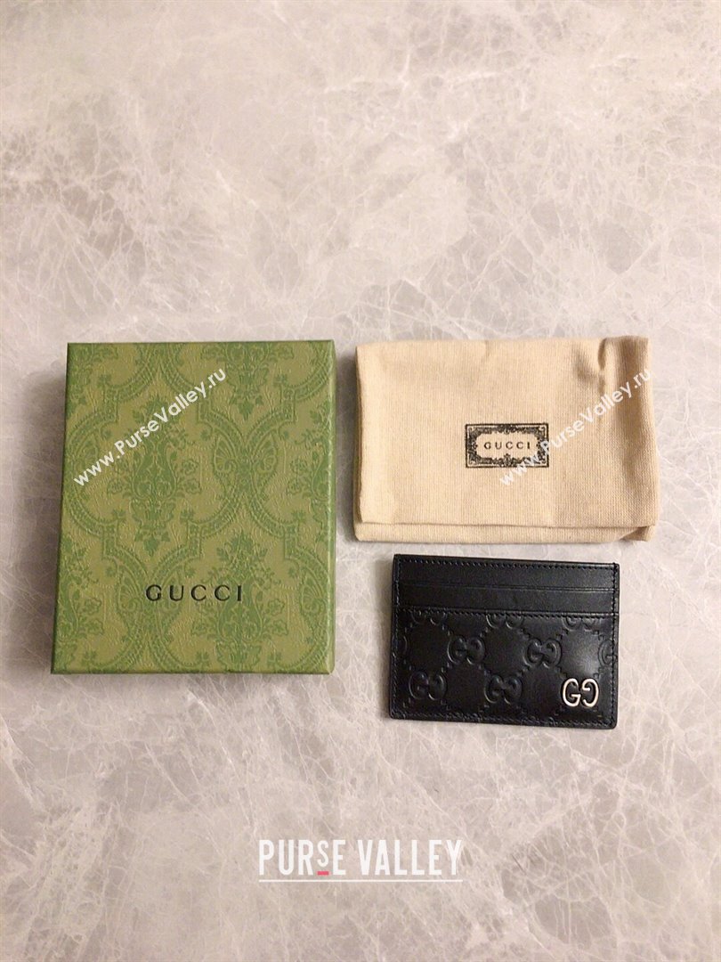Gucci Signature Card Case 473927 GG Black (dlh-23101742)