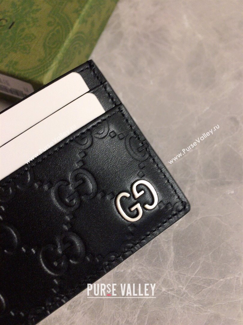 Gucci Signature Card Case 473927 GG Black (dlh-23101742)