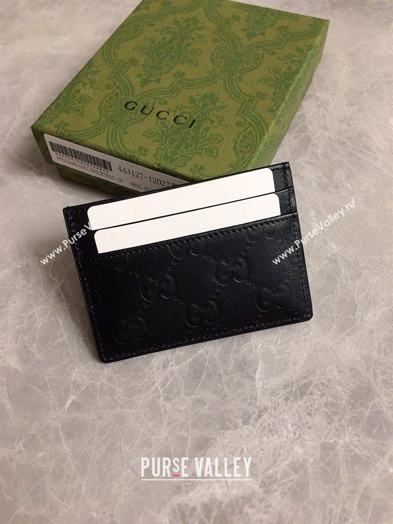 Gucci Signature Card Case 473927 GG Black (dlh-23101742)