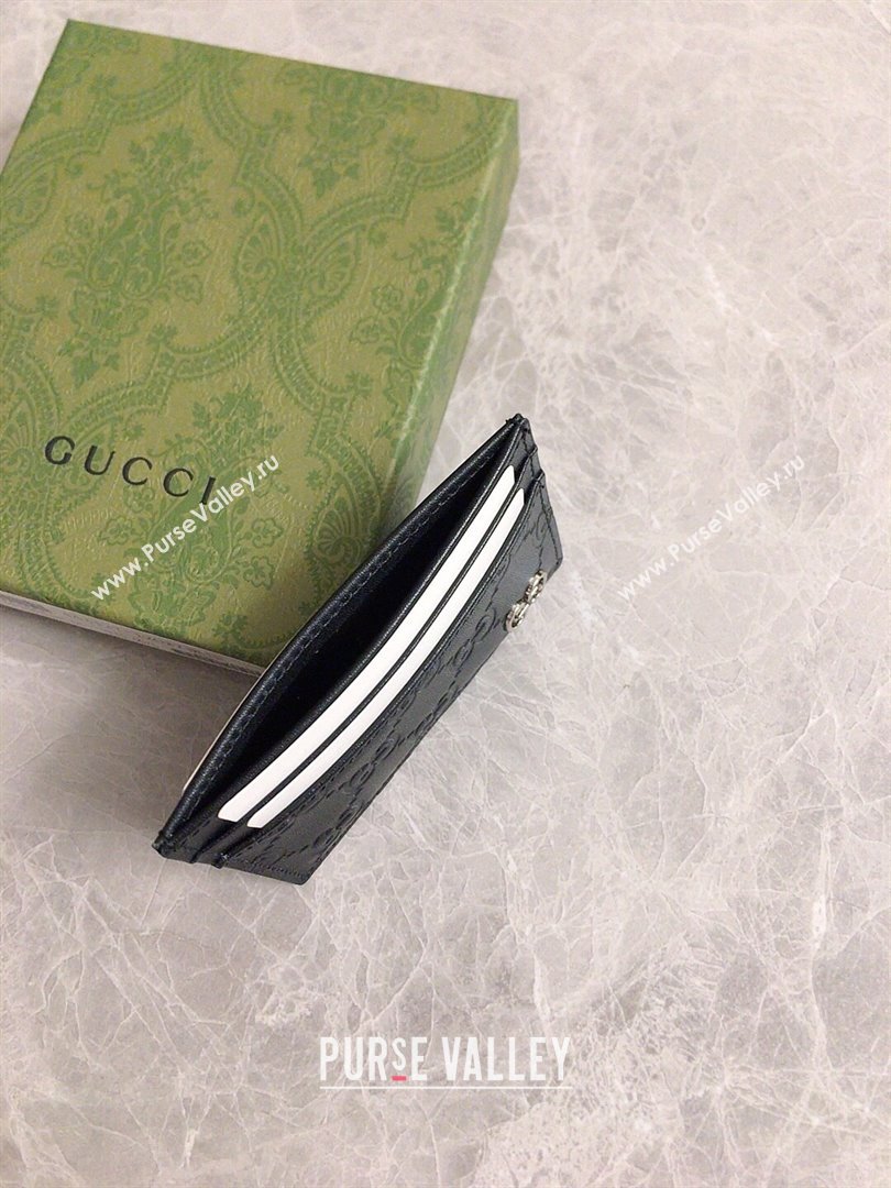 Gucci Signature Card Case 473927 GG Black (dlh-23101742)