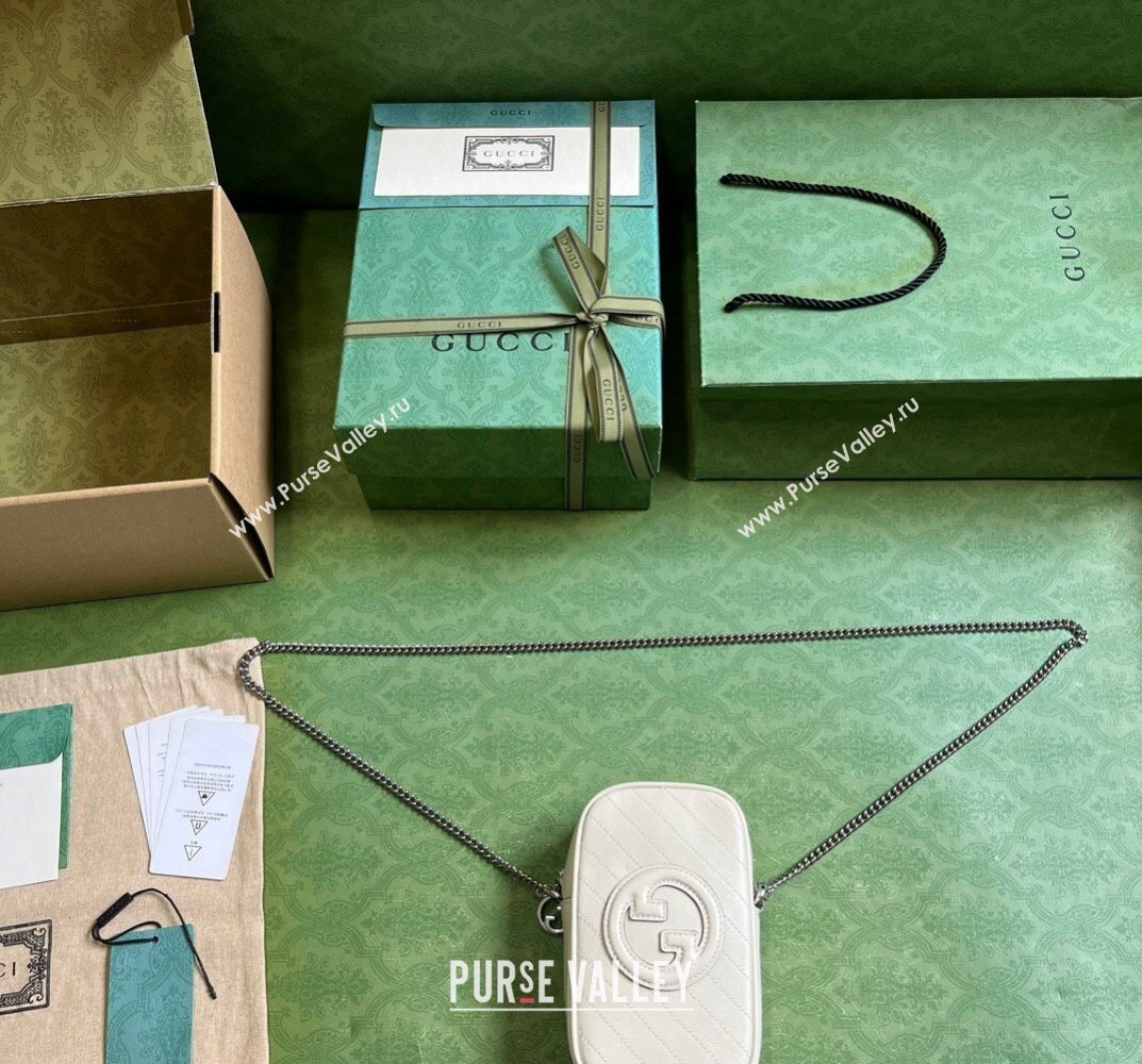 Gucci Blondie mini bag 760315 Leather White (dlh-23101750)