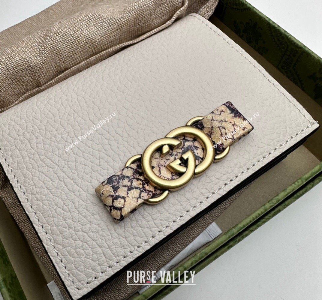 Gucci Wallet with Interlocking G python bow 746059 White (dlh-23101755)