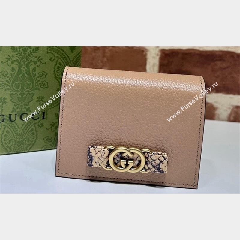 Gucci Wallet with Interlocking G python bow 746059 Nude (dlh-23101756)