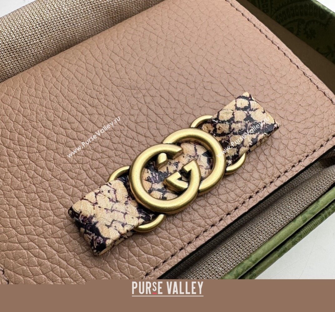 Gucci Wallet with Interlocking G python bow 746059 Nude (dlh-23101756)